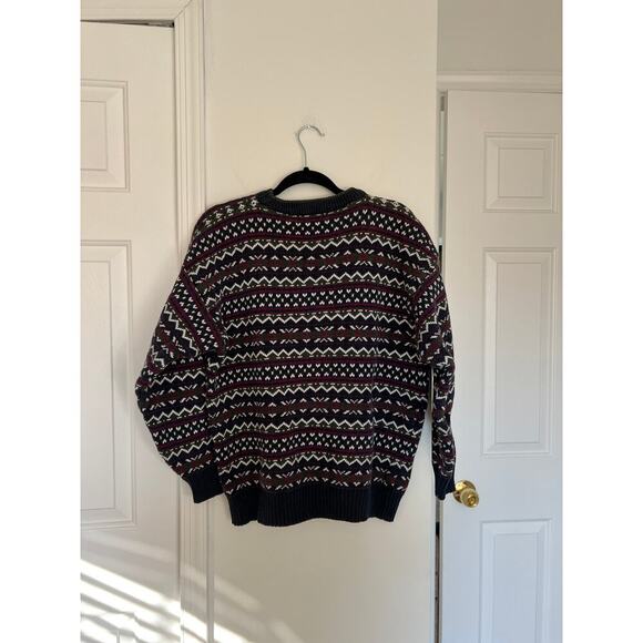 Vintage Bugle Boy Earth Tone Grandapa Pullover Sweater - Picture 2 of 9